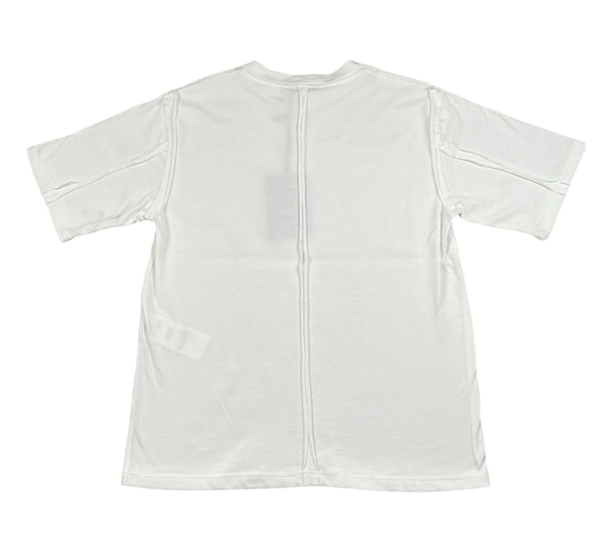 Paolo Pecora T-Shirt Girocollo Tinta Unita con Stampa per Bambino PP4359 BIANCO PAOLO PECORA 