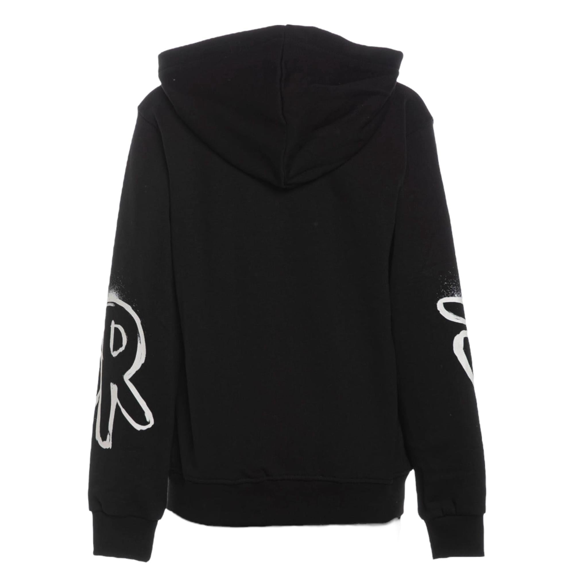 DISCLAIMER felpa con zip e cappuccio tinta unita con stampa logo Nero per Bambino 24IDK58010 NERO DISCLAIMER 