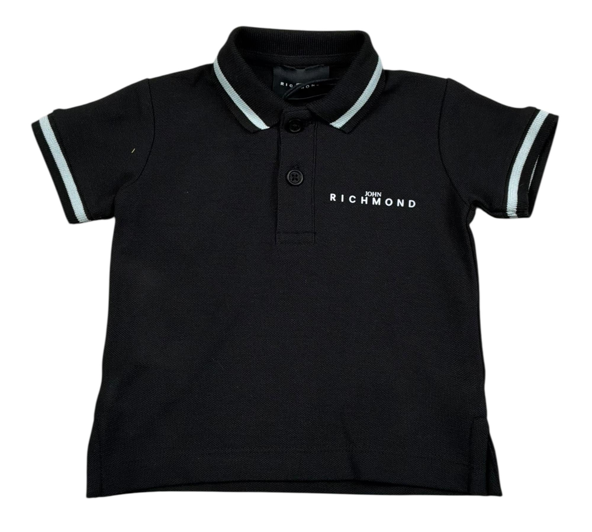 John Richmond Polo Mezza Manica Tinta Unita per Neonato RIP26010PO NERO JOHN RICHMOND 