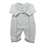 Marlu' Tutina Manica Lunga Tinta Unita con Ricami per Neonata EC2110 PANNA MARLU' 