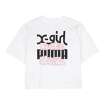Puma T-Shirt Tinta Unita Girocollo con Logo per Bambina 624723 BIANCO PUMA 
