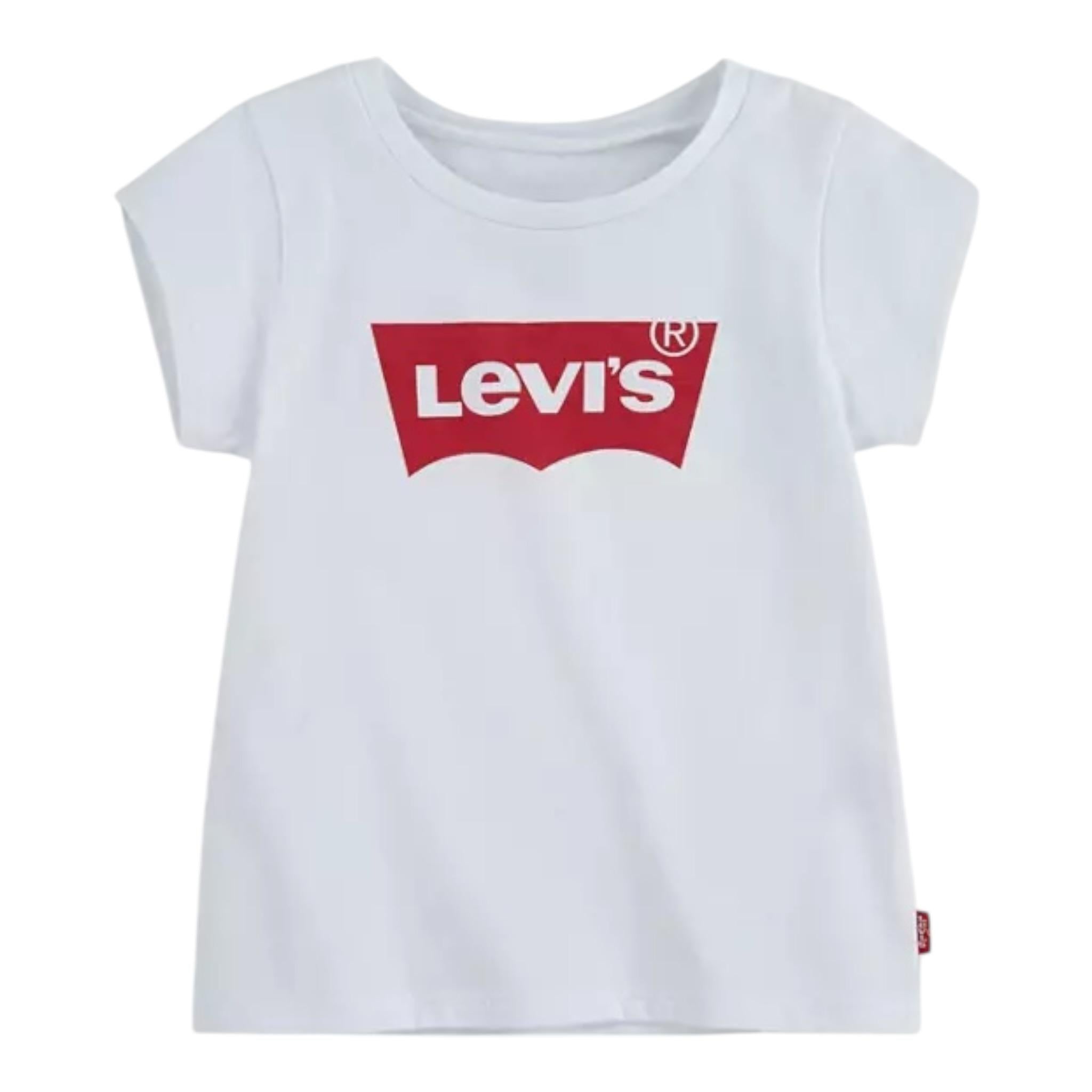 Levi'S T-Shirt Girocollo Tinta Unita con Logo per Neonato 6E8157XX BIANCO LEVI'S 