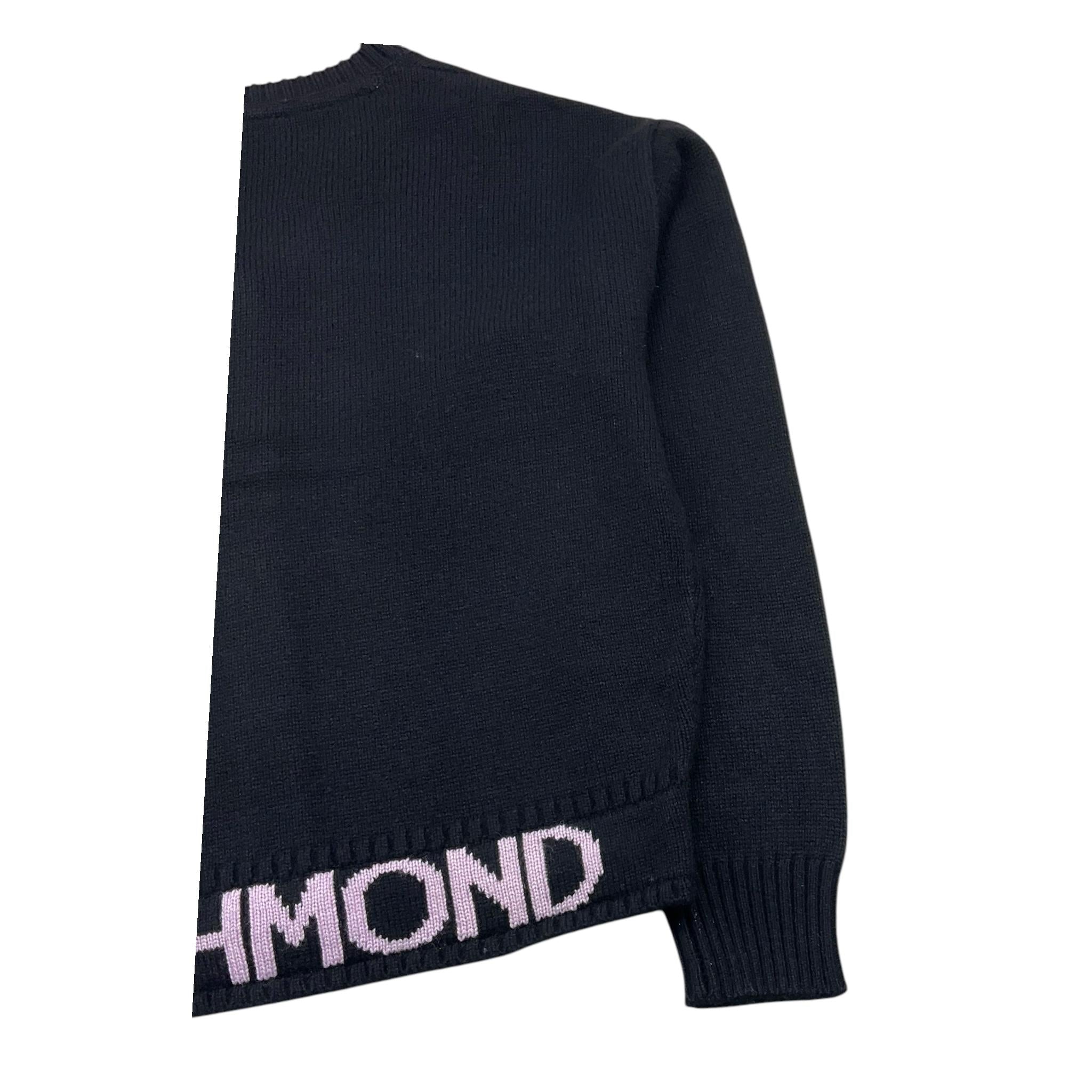 JOHN RICHMOND cardigan tinta unita con logo Nero per Bambina RGA25192CD NERO JOHN RICHMOND 