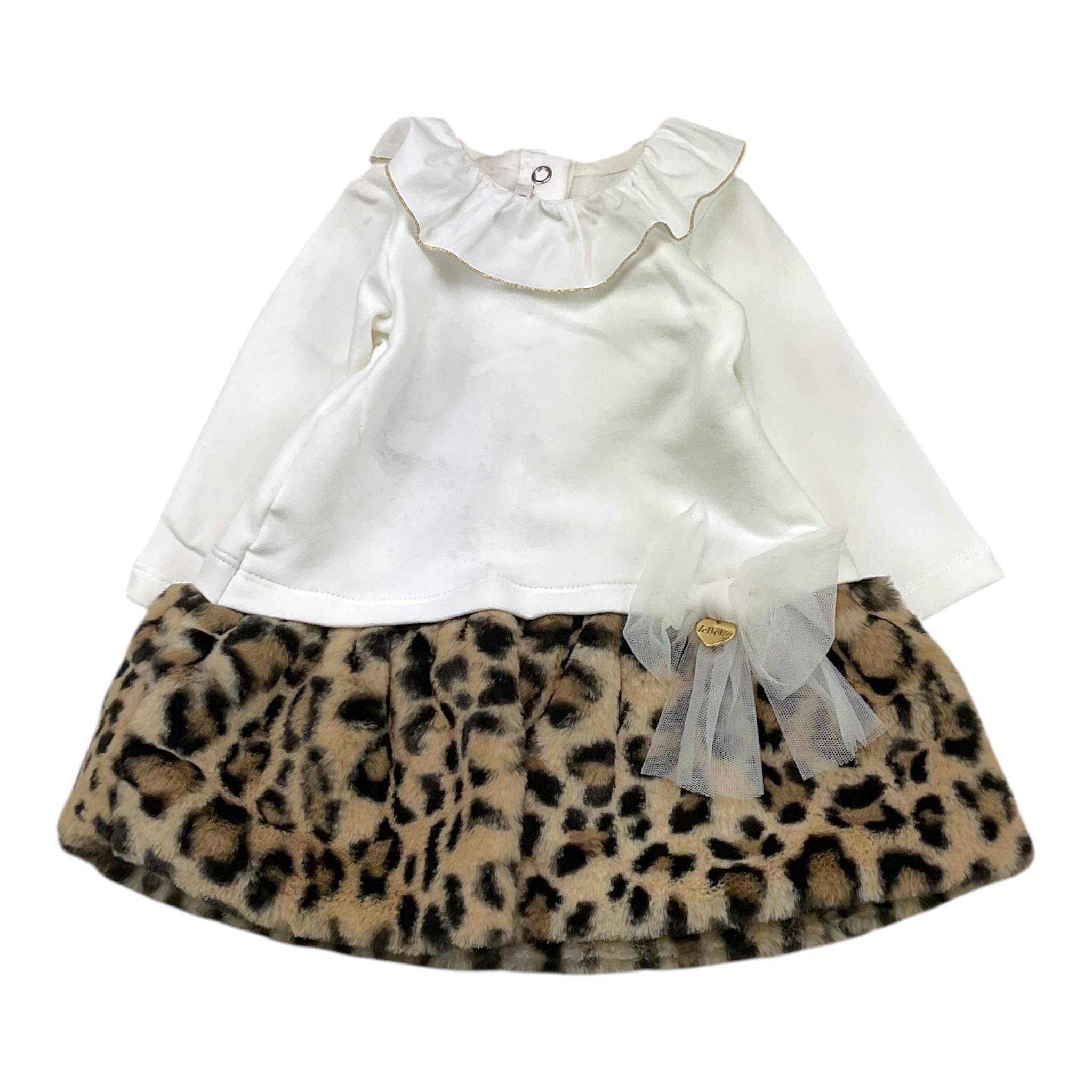 LE BEBE' abito tinta unita con fantasia maculata Bianco per Neonata LBG6025 BIANCO LE BEBE' 