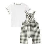 Il Gufo Completo 2 Pezzi T-Shirt-Salopette per Neonato P25DP469C3161 BIANCO/VERDE IL GUFO 