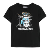 Moschino T-Shirt Girocollo Tinta Unita con Stampa per Bambino H8M04K NERO MOSCHINO 