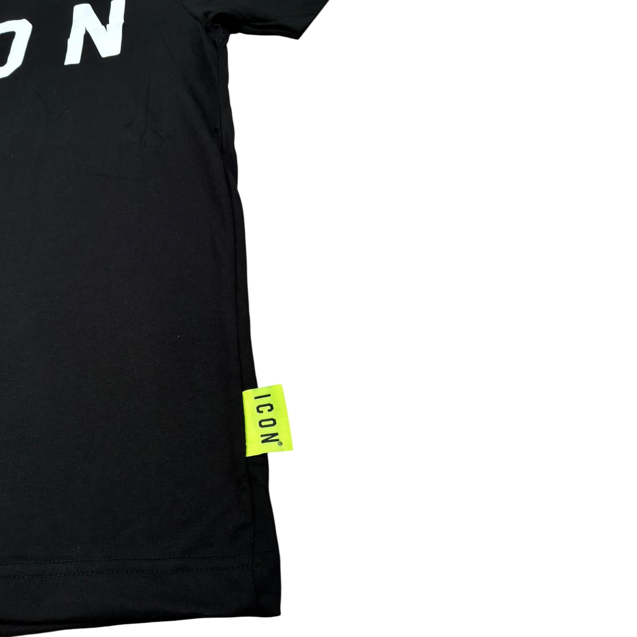 Icon T-Shirt Girocollo Tinta Unita con Logo per Bambino IBKS00489 NERO ICON 