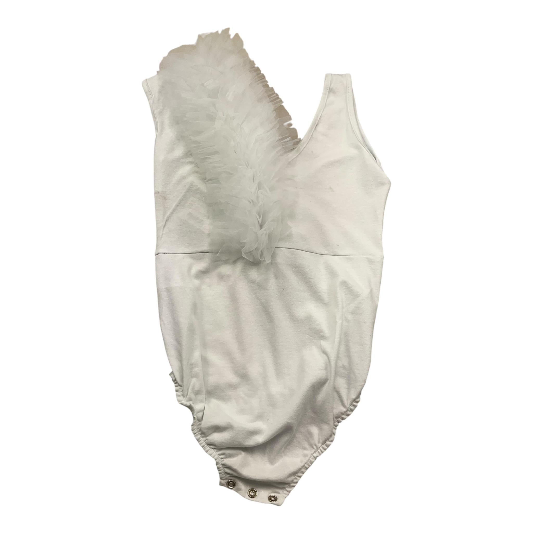 Petit Posh Body Giromanica Tinta Unita con Tulle per Bambina GFJS25073BD BIANCO PETIT POSH 