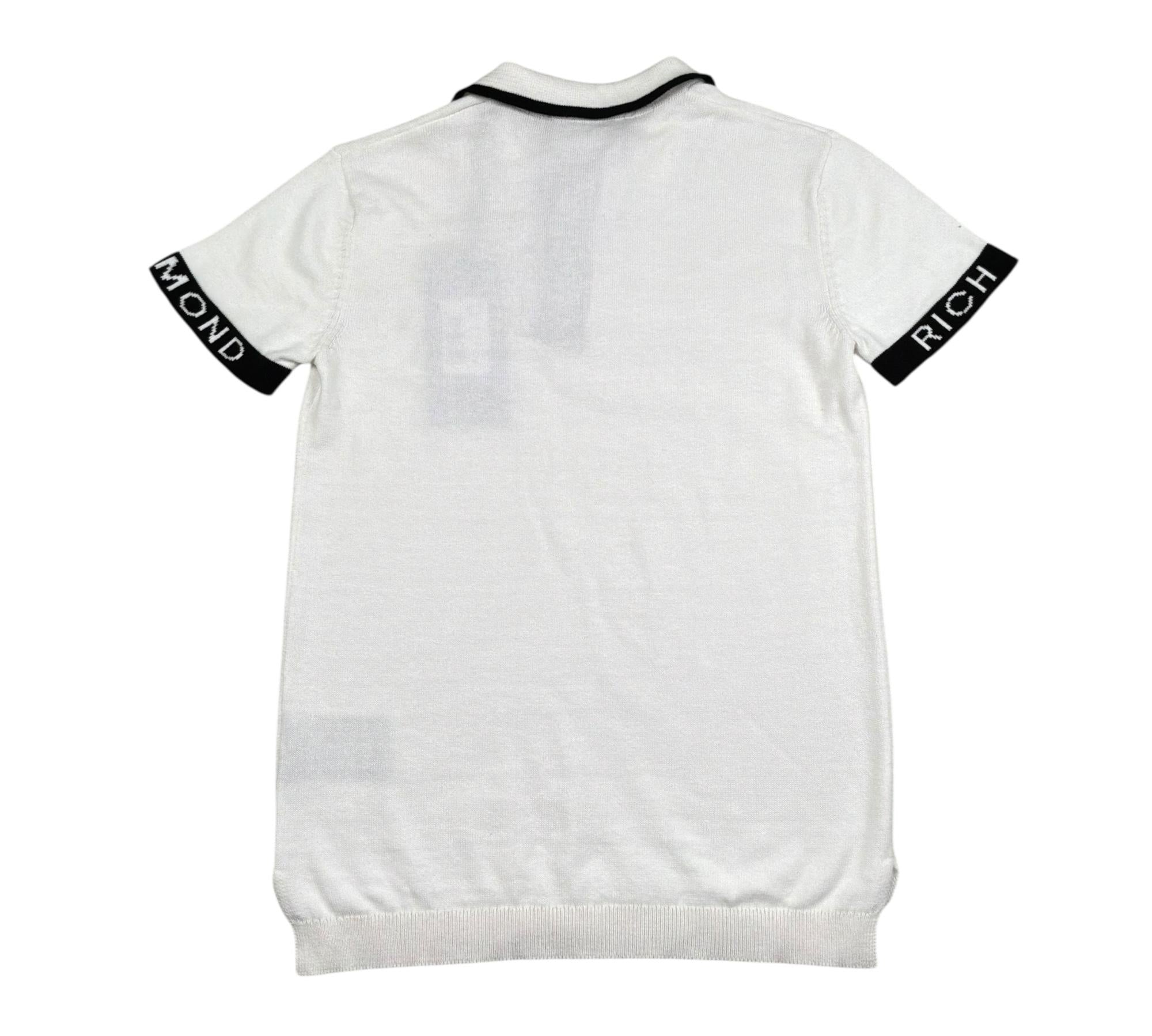 John Richmond Polo Mezza Manica Tinta Unita con Logo per Bambino RBP26147PO BIANCO JOHN RICHMOND 