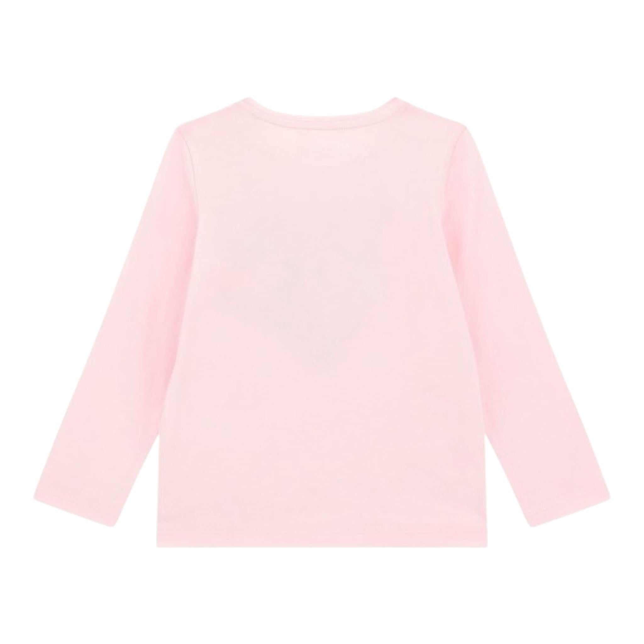 GUESS shirt girocollo tinta unita con stampa in contrasto  Rosa per Neonata A4YI01K6YWA ROSA GUESS 