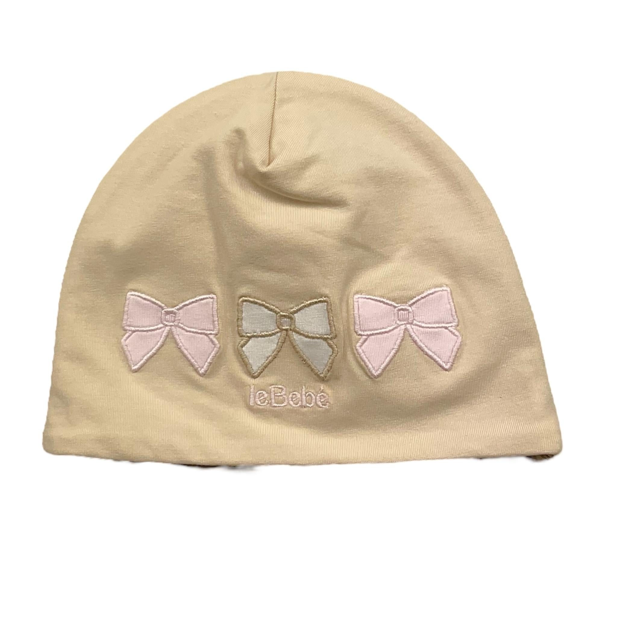Le Bebe' Cappello Tinta Unita con Fiocchi per Neonata LBG5665 BEIGE LE BEBE' 