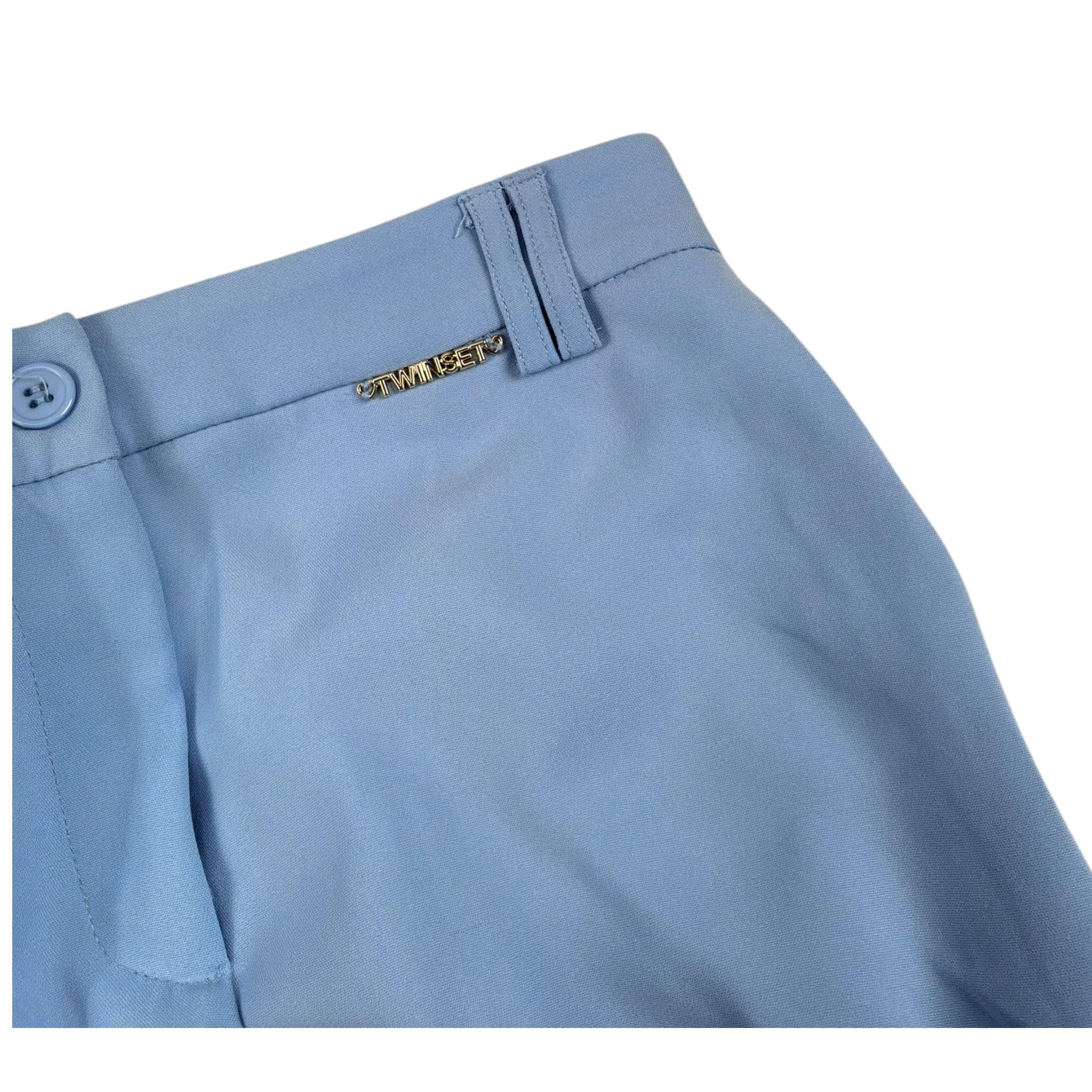 Twinset Pantalone A Palazzo Tinta Unita per Bambina 251GJ2QN8X AZZURRO TWINSET 