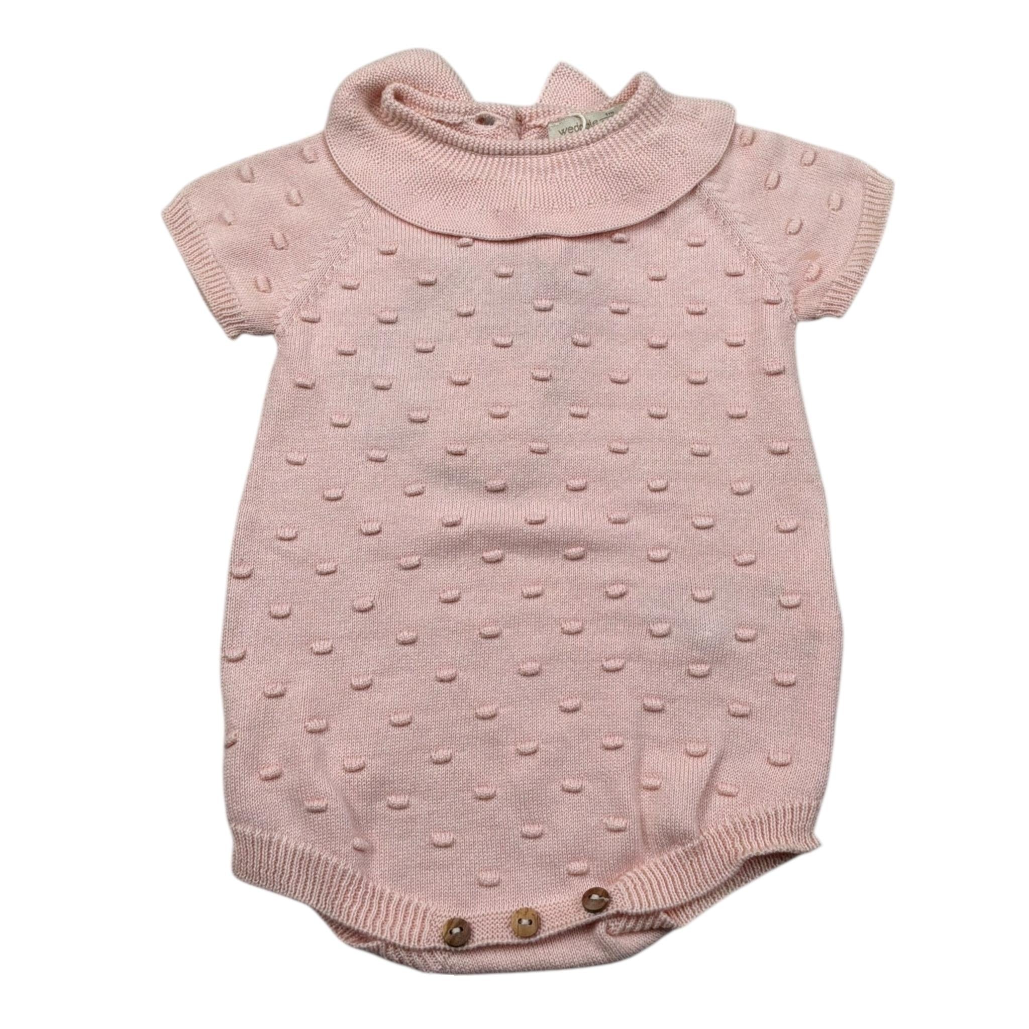 Wedoble Pagliaccetto Mezza Manica Tinta Unita per Neonata V2406305B ROSA WEDOBLE 