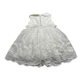 Colori Chiari Abito Giromanica tinta unita con Tulle Bianco per Neonata FN105765 BIANCO COLORI CHIARI 
