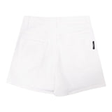 Balmain Short Tinta Unita Con Bottoni In Contrasto Bianco Per Bambina