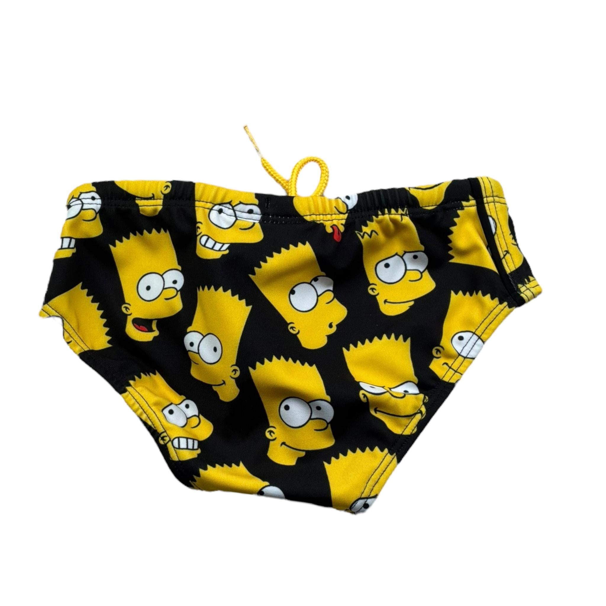 Saint Barth Costume Modello Slip Tinta Unita con Fantasia Bart per Neonato BARTFACES NERO SAINT BARTH 