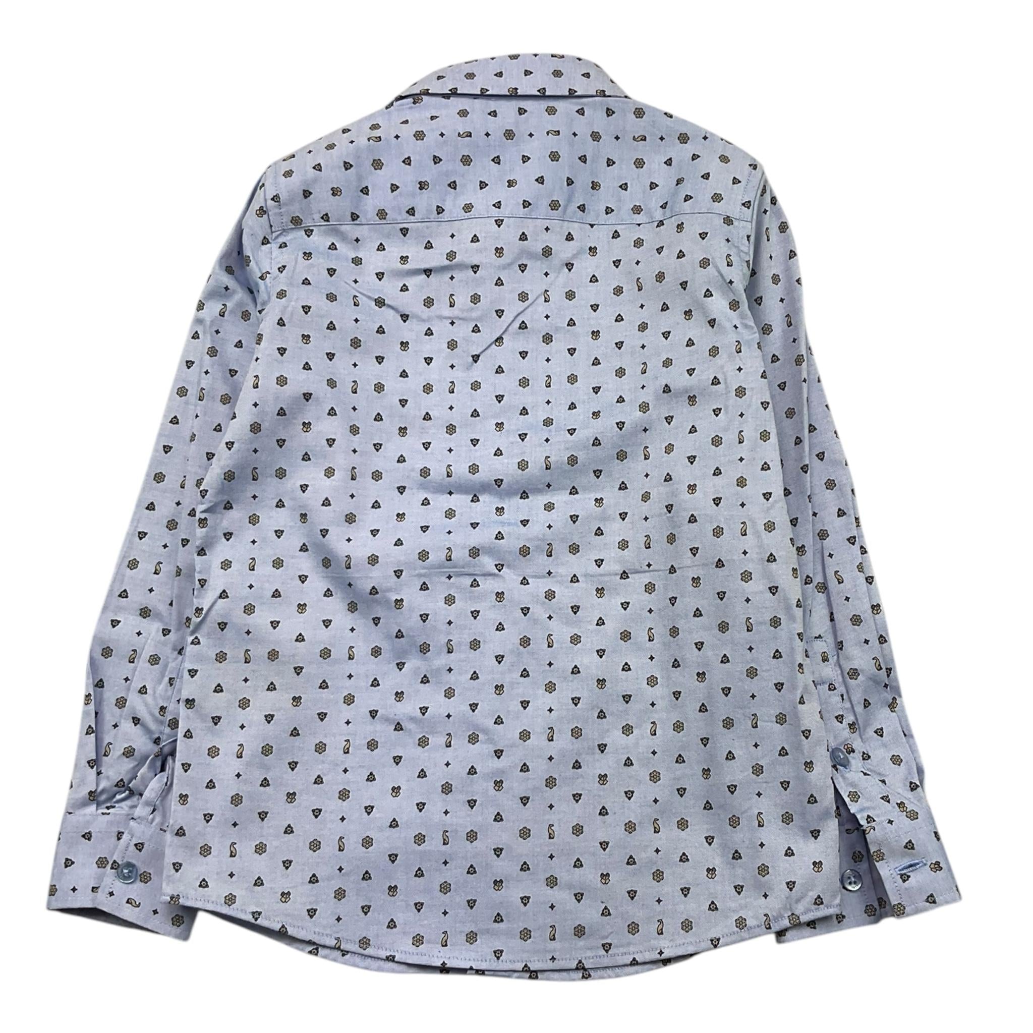 TRUSSARDI camicia tinta unita con stampa Azzurro per Bambino TBA25127CA AZZURRO TRUSSARDI 