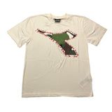 Diadora T-Shirt Girocollo Tinta Unita Con Stampa Logo In Contrasto Panna Per Bambino