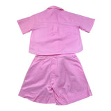 Moschino Completo 2 Pezzi Camicia-Short Tinta Unita per Bambina HDG01L ROSA MOSCHINO 
