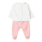 LIU JO completo 2 pezzi shirt-ghettina bicolore in ciniglia Bianco/rosa per Neonata HF4002 BIANCO/ROSA LIU JO 