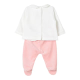 LIU JO completo 2 pezzi shirt-ghettina bicolore in ciniglia Bianco/rosa per Neonata HF4002 BIANCO/ROSA LIU JO 