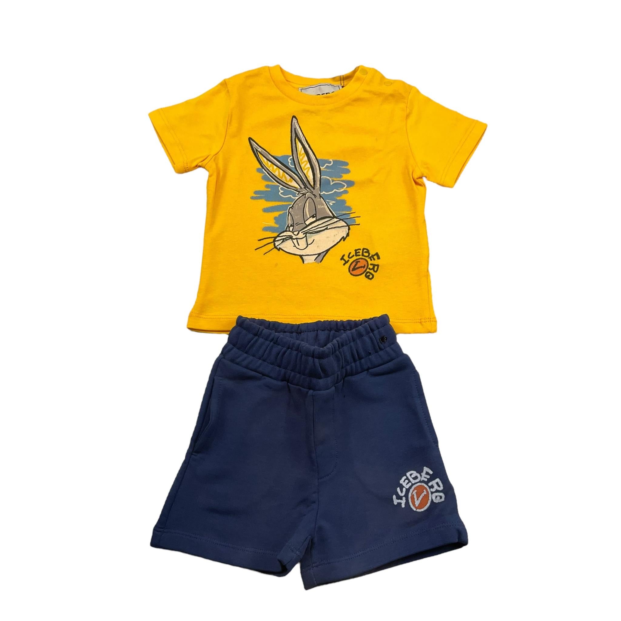 Iceberg Completo 2 Pezzi T-Shirt-Bermuda Bicolore per Neonato CMBICE5106B GIALLO/BLU ICEBERG 