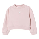 CALVIN KLEIN felpa girocollo tinta unita con logo Rosa per Bambina IG0IG02639 ROSA CALVIN KLEIN 