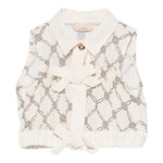 Elisabetta Franchi Top Giromanica Tinta Unita con Loghi per Bambina EGCA042J PANNA ELISABETTA FRANCHI 