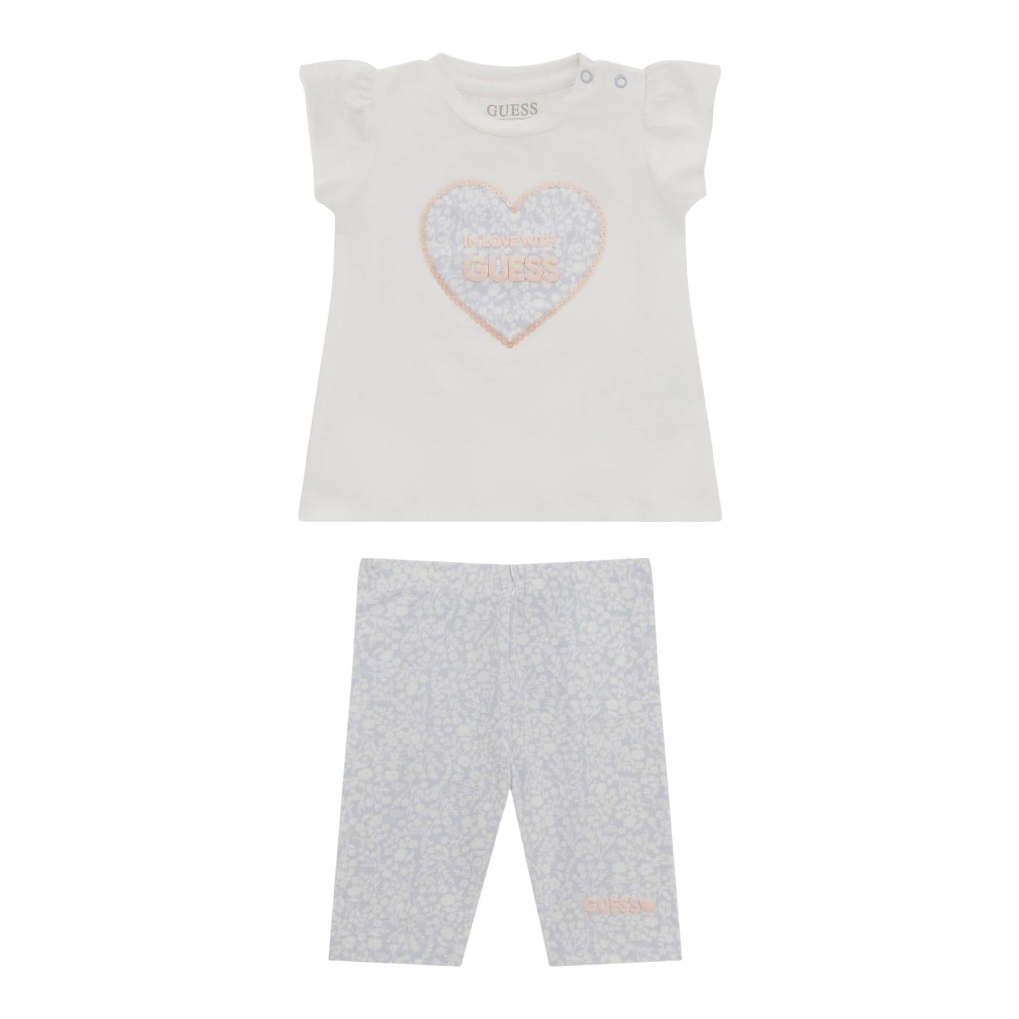 Guess Completo 2 Pezzi T-Shirt-Leggins per Neonata A5GG05K6YW4 BIANCO GUESS 