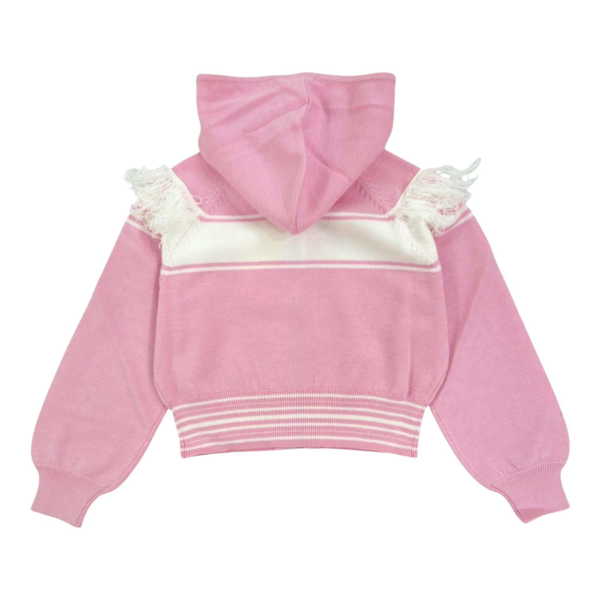 TWINSET maglia tinta unita con stampa zip e cappuccio Rosa per Bambina 242GJ3161X ROSA TWINSET 