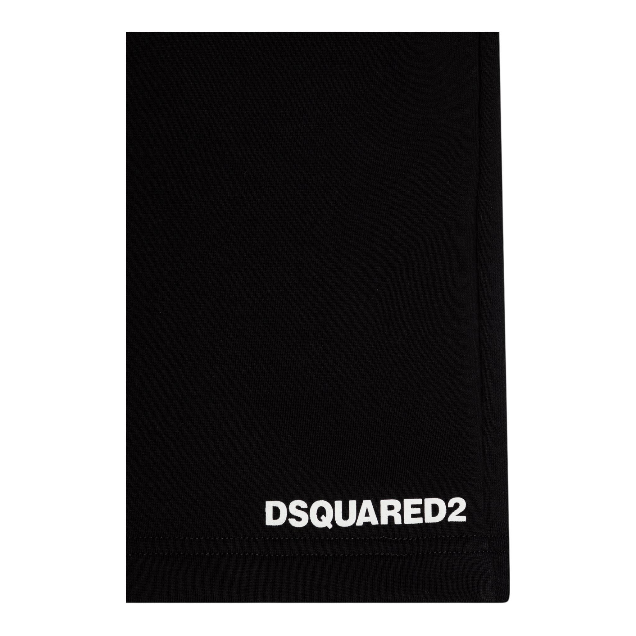 Dsquared2 Bermuda In Tuta Tinta Unita con Stampa per Bambino DQ2738X NERO DSQUARED2 