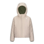 K-WAY giubbino reversibile bicolore con cappuccio Verde/beige per Bambino K71337WXX VERDE/BEIGE K-WAY 