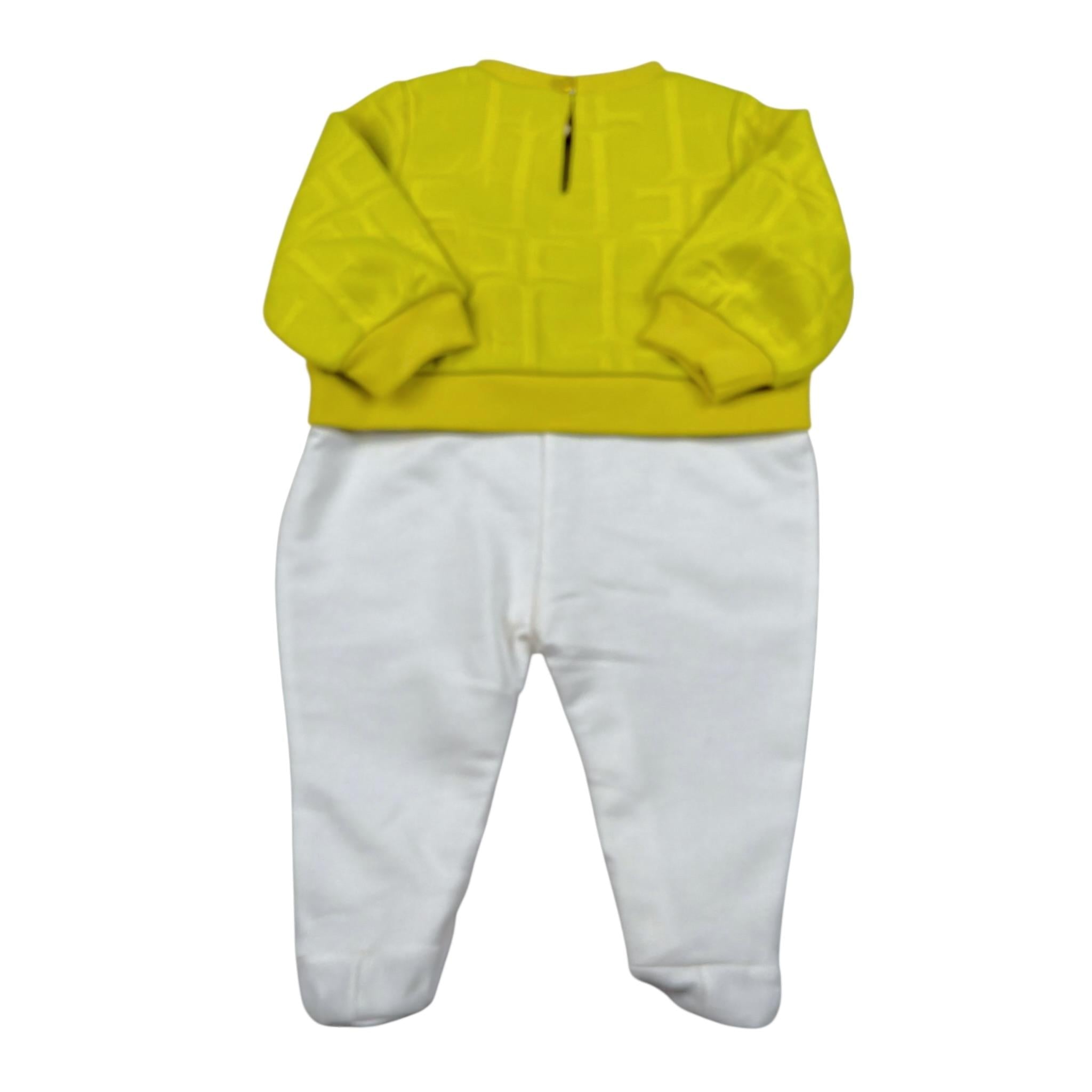 Elisabetta Franchi Tutina Biclore con Stampa per Neonata ENTU107 BIANCO/GIALLO ELISABETTA FRANCHI 