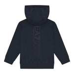EMPORIO ARMANI felpa tinta unita con cappuccio e con stampa Blu per Bambino 6DBM67 BLU EMPORIO ARMANI 