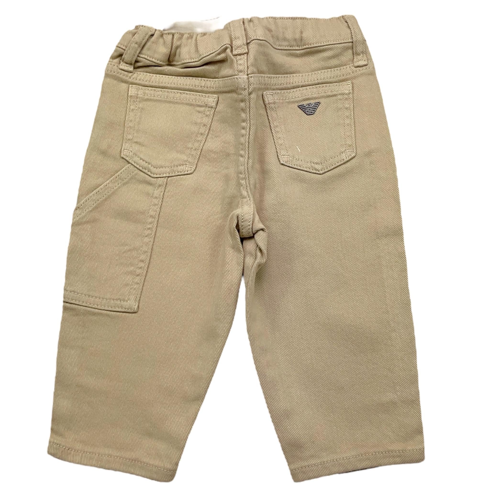 EMPORIO ARMANI pantalone tinta unita con elastico in vita Beige per Neonato 6DHJ95 BEIGE EMPORIO ARMANI 