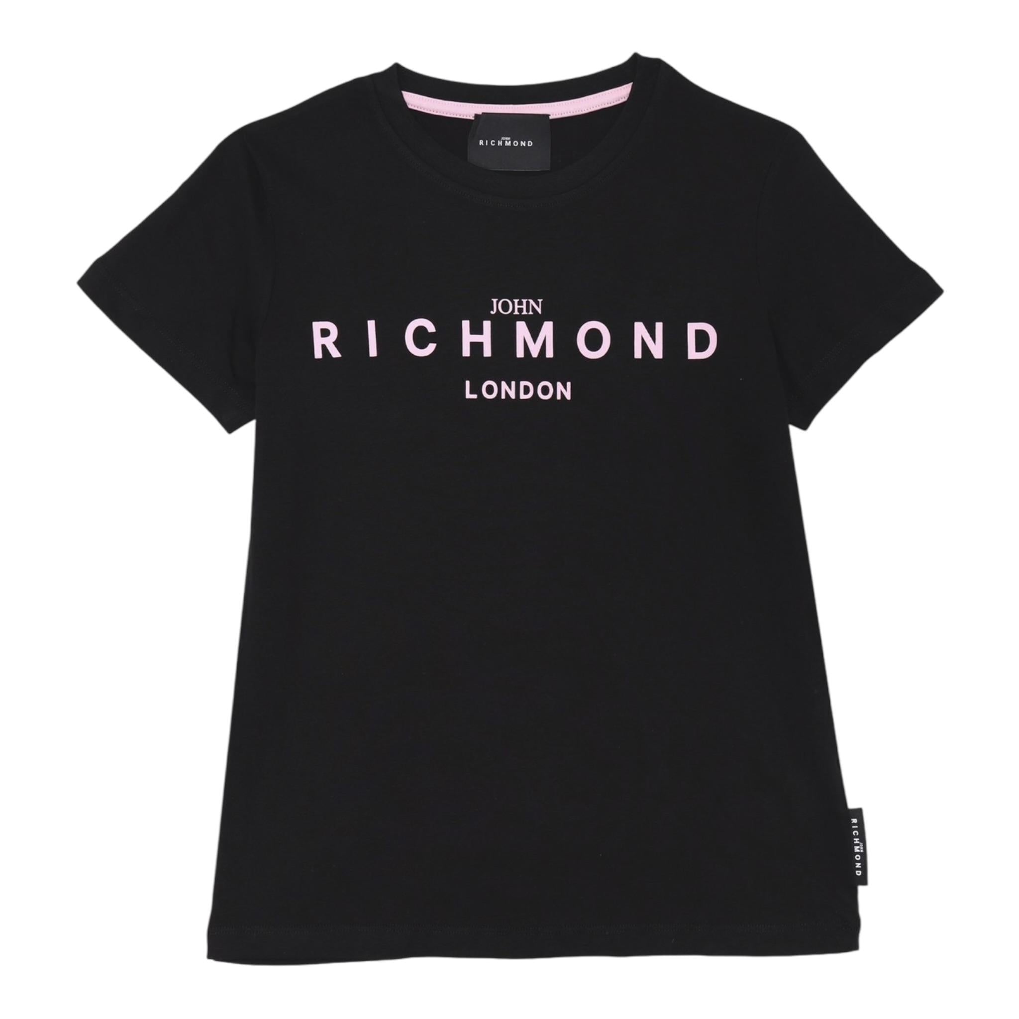 John Richmond T-Shirt Girocollo Tinta Unita con Stampa per Neonata RIP25002TSXXX NERO JOHN RICHMOND 