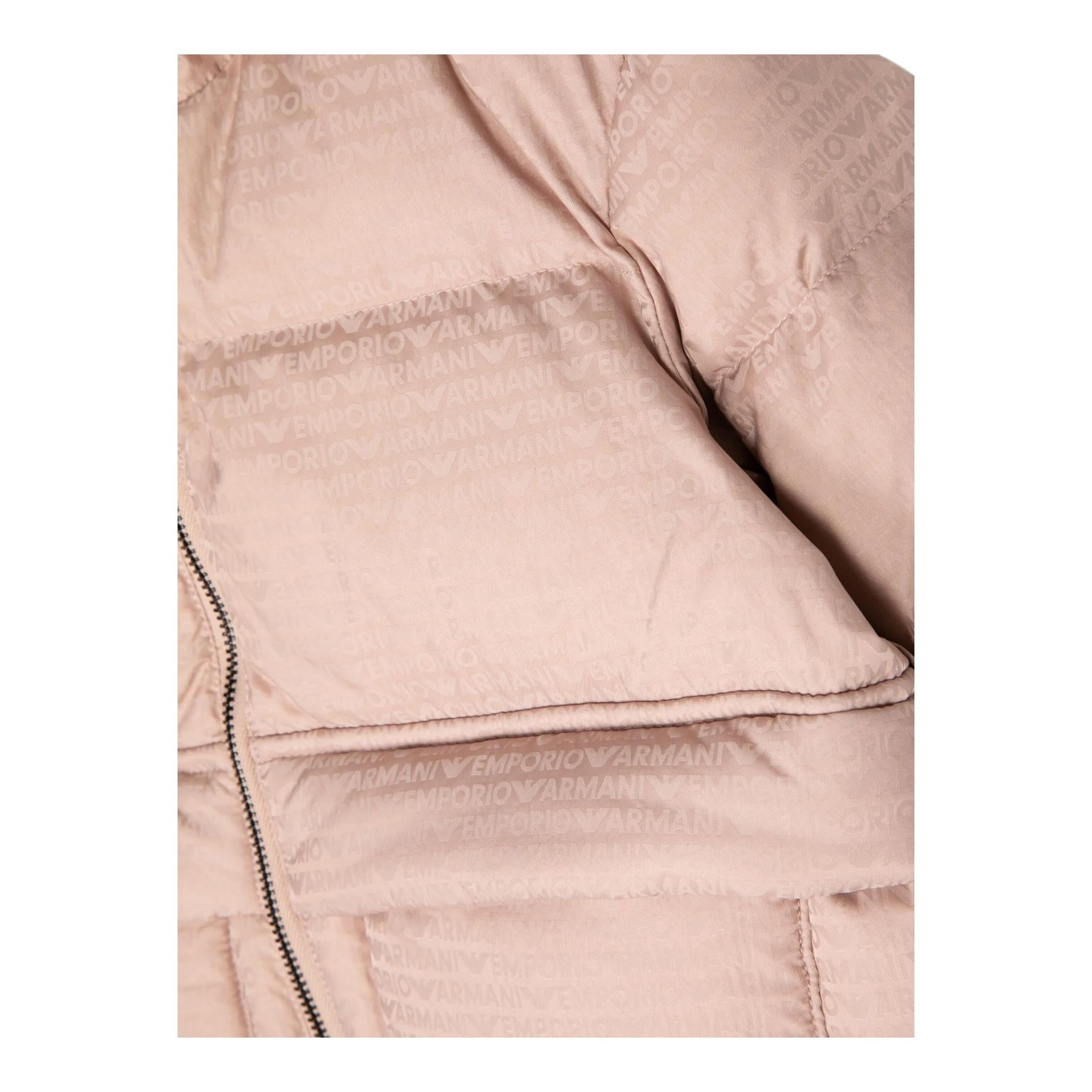 EMPORIO ARMANI giubbino tinta unita con cappuccio e loghi Rosa per Bambina 6DHKJ3AJ ROSA EMPORIO ARMANI 