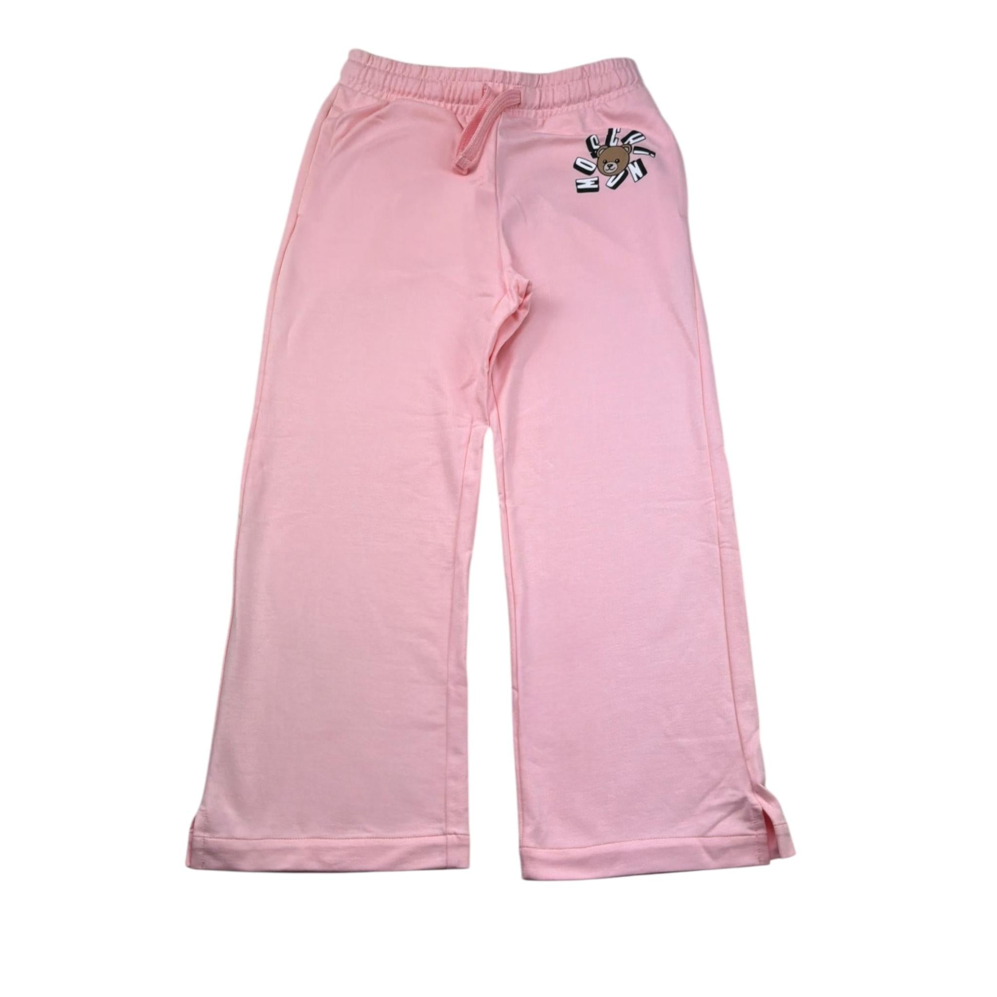 Moschino Pantalone Tinta Unita con Stampa per Bambina HDP06Z ROSA MOSCHINO 