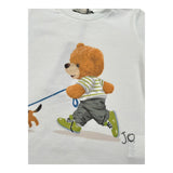 J.O. Milano T-Shirt Girocollo Tinta Unita con Stampa Orso per Neonato 576N4 BIANCO J.O. MILANO 
