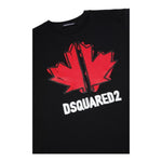 Dsquared2 T-Shirt Girocollo Tinta Unita con Stampa per Neonato DQ0702N NERO DSQUARED2 