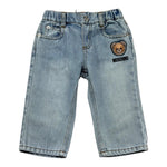 Moschino Jeans Tinta Unita con Elastico In Vita per Neonato MUP05T AZZURRO MOSCHINO 