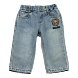 Moschino Jeans Tinta Unita con Elastico In Vita per Neonato MUP05T AZZURRO MOSCHINO 