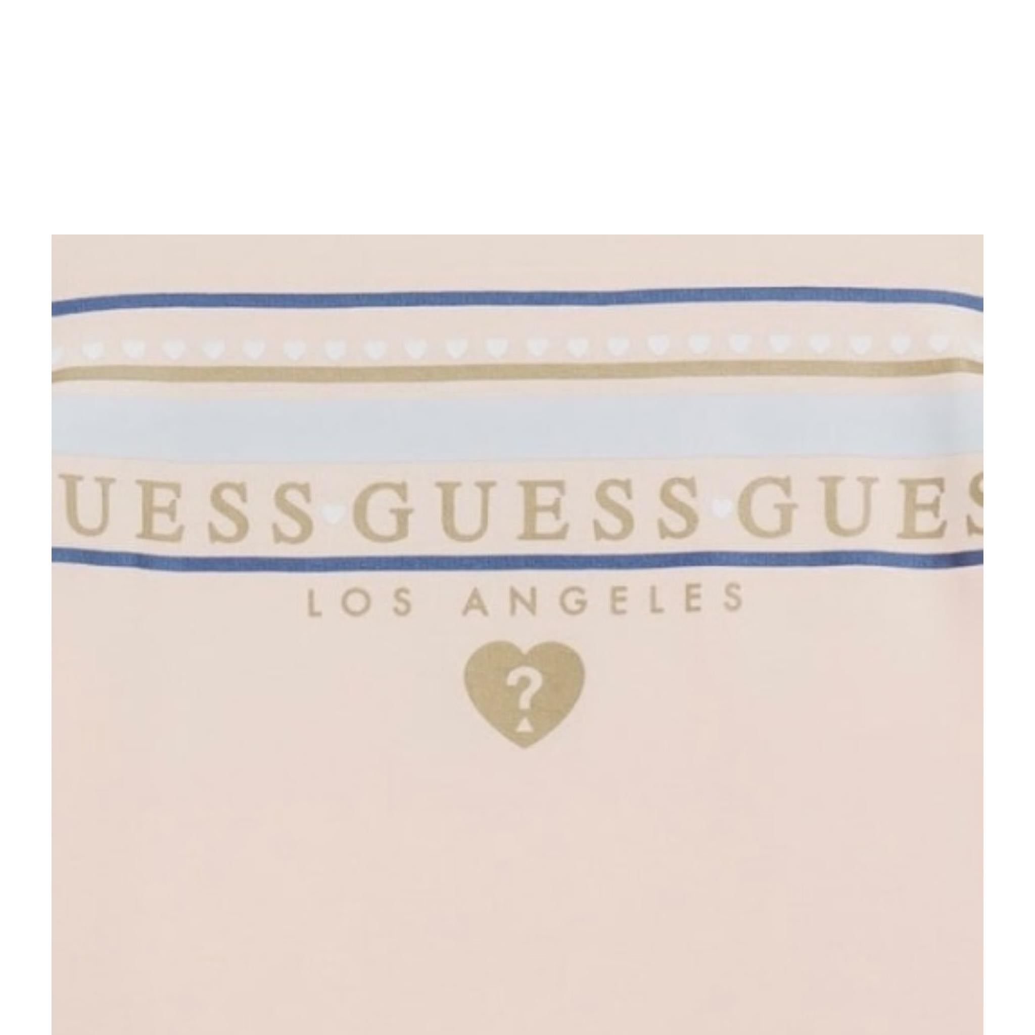 Guess T-Shirt Girocollo Tinta Unita con Stampa per Bambina K5GI00K6YW4 ROSA GUESS 