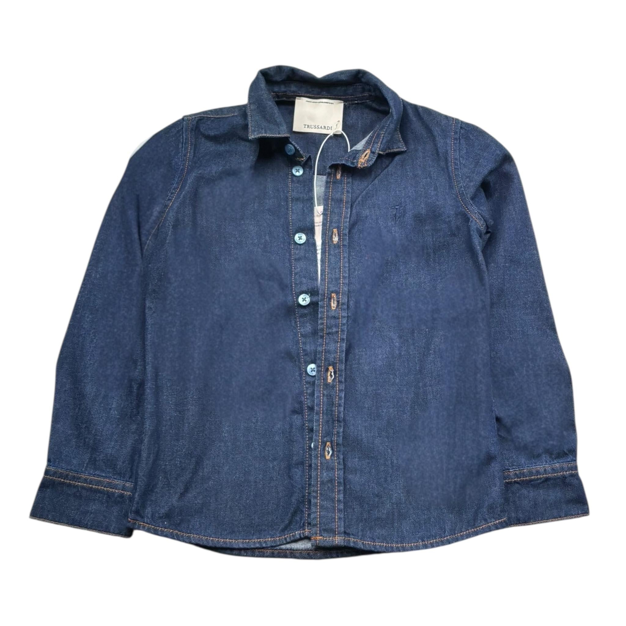 Trussardi Camicia In Denim Tinta Unita con Bottoni per Bambino TBP26105CA BLU TRUSSARDI 