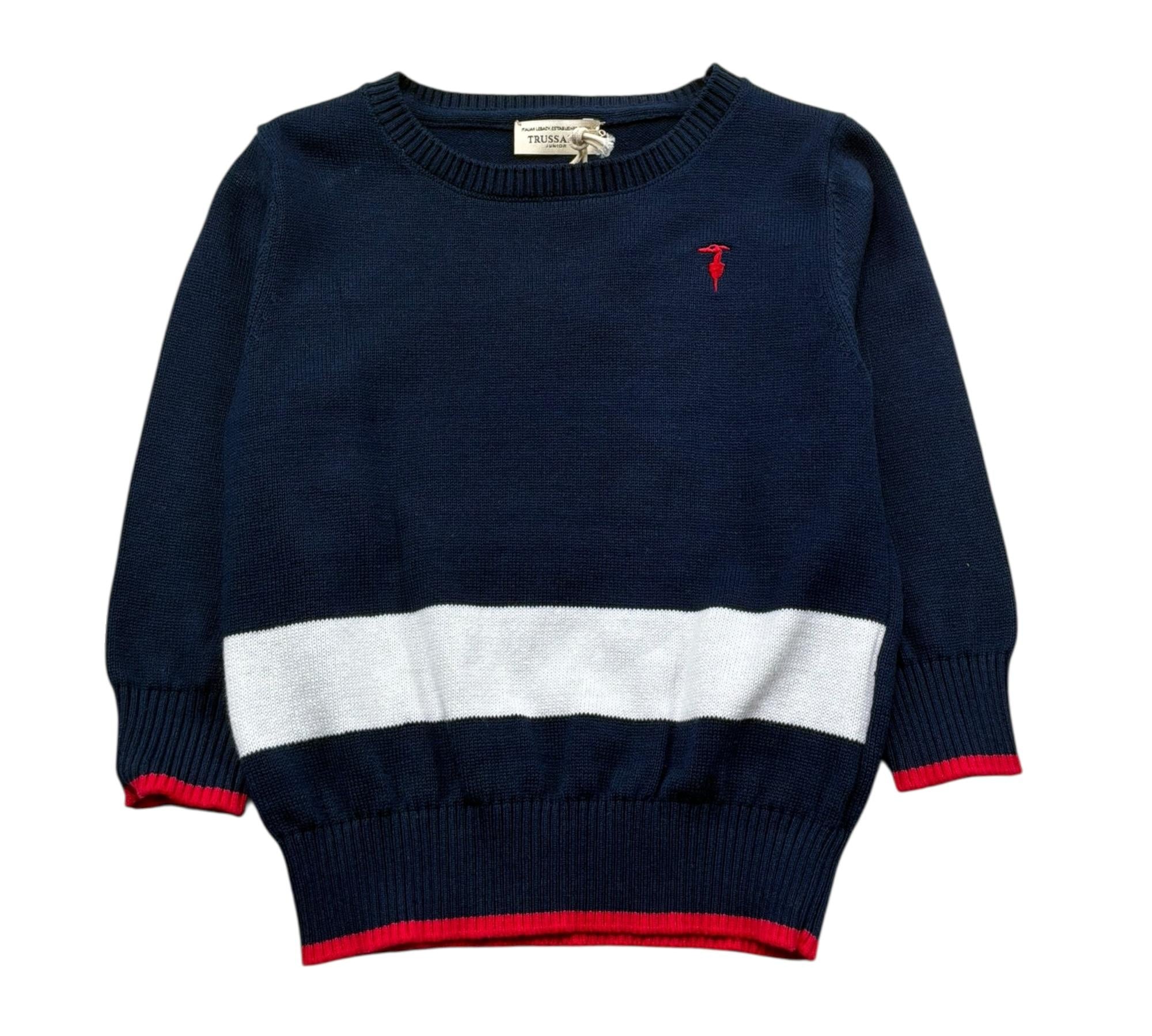 Trussardi Maglia Girocollo Tinta Unita per Neonato TIP26099MA BLU TRUSSARDI 