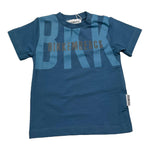 Bikkembergs T-Shirt Girocollo Tinta Unita con Logo per Neonato BK2181 BLU BiKKEMBERGS 