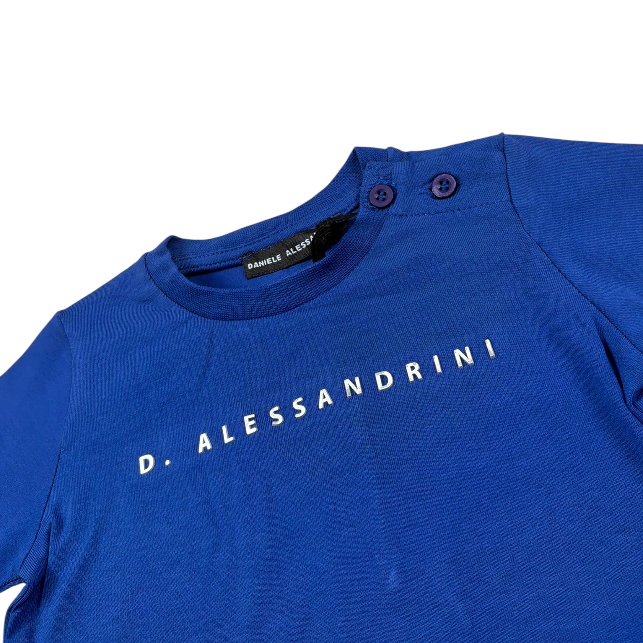 Daniele Alessandrini T-Shirt tinta unita con Stampa Blu per Neonato 1296M0857 BLU DANIELE ALESSANDRINI 