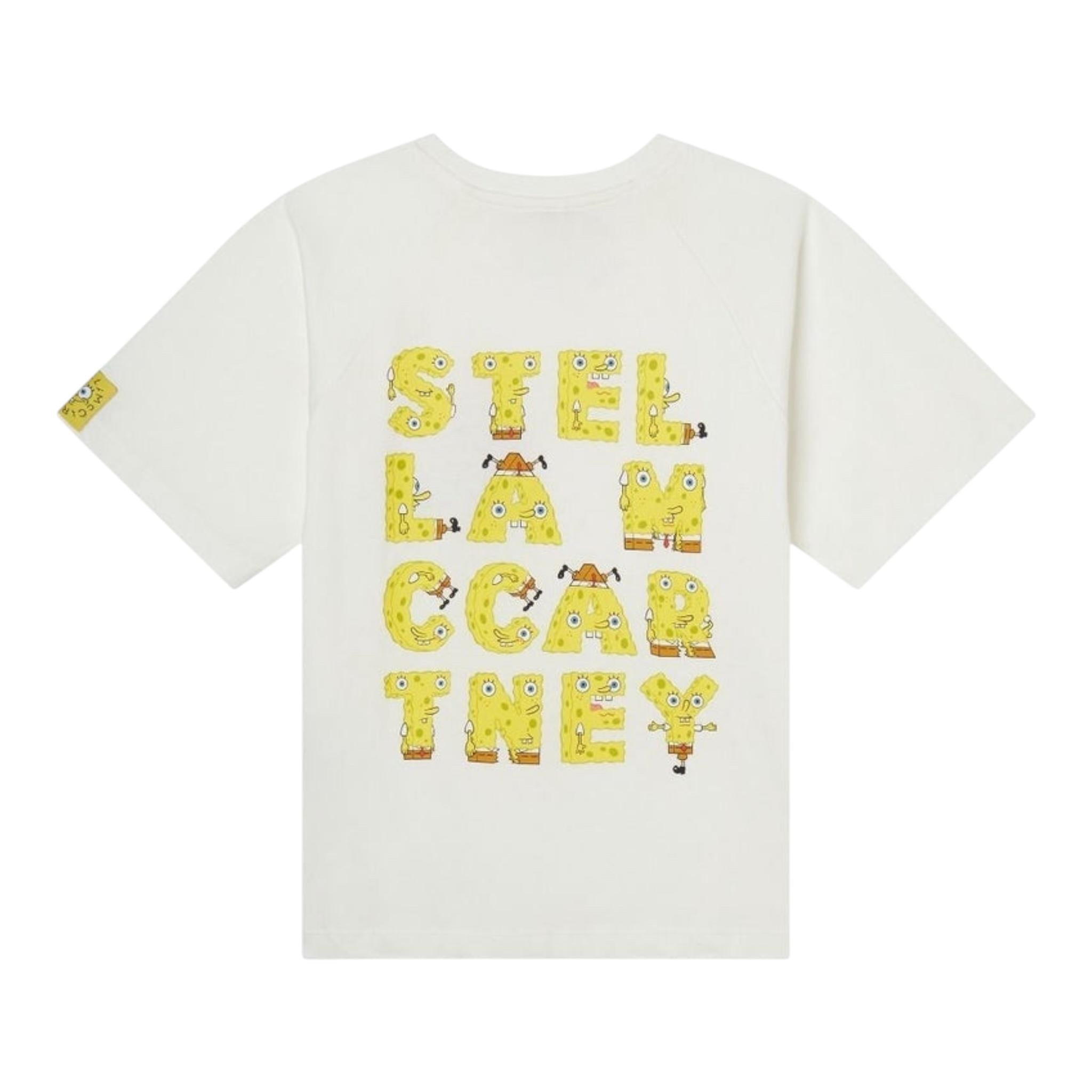 Stella Mccartney T-Shirt Girocollo Tinta Unita Stampa Spongebob per Bambina TW8D61 BIANCO STELLA McCARTNEY 