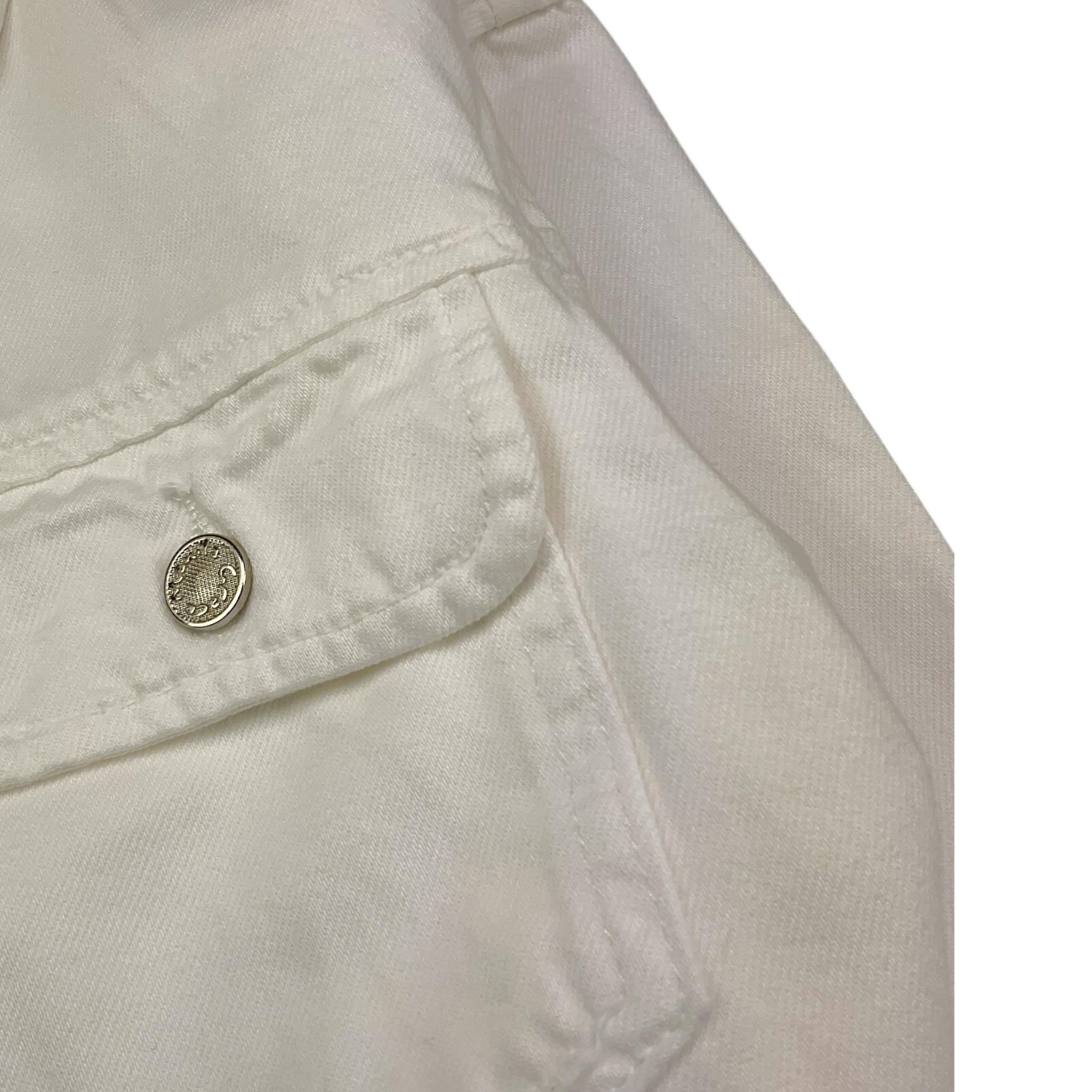 Manila Grace Giubbino Tinta Unita In Denim per Bambina MG2051 BIANCO MANILA GRACE 