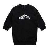 DSQUARED2 abito tinta unita girocollo con stampa Nero per Neonata DQ2700 NERO DSQUARED2 